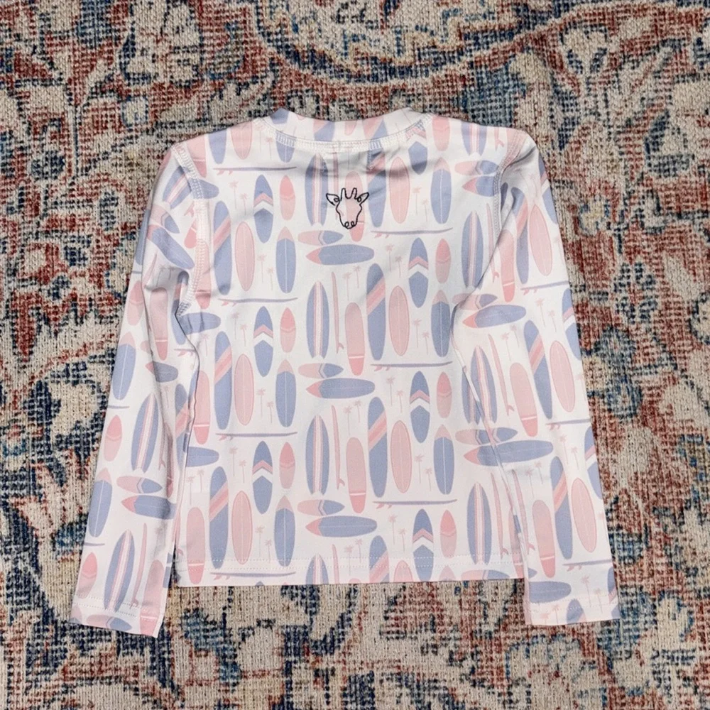 Dear Georgie The Girl’s Rash Guard Swim Top in Surf’s Up SZ 2/3 NWT